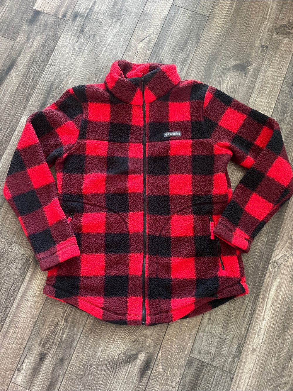 Columbia west bend Red & Black Buffalo Plaid Sherpa Jacket